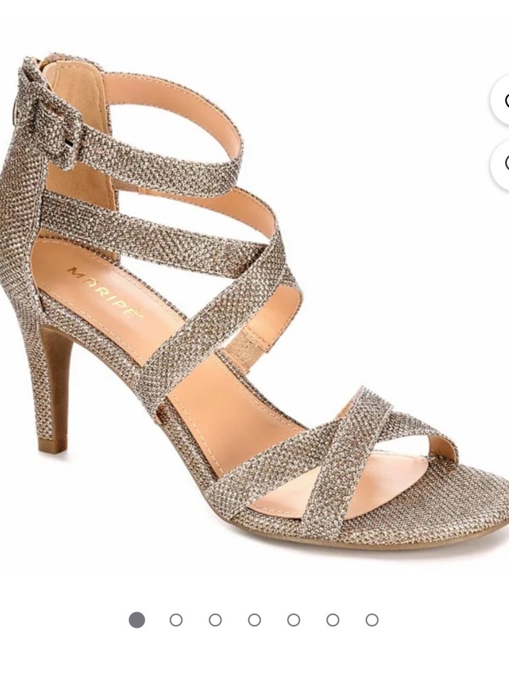 Maripe Glitter Strappy Heeled Sandals in Champagne Gold size9 wedding party